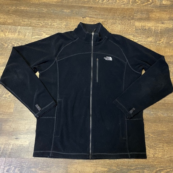 The North Face Polartec Black Fleece Jacket Men’s Large Full Zip Lightweight - Picture 1 of 10